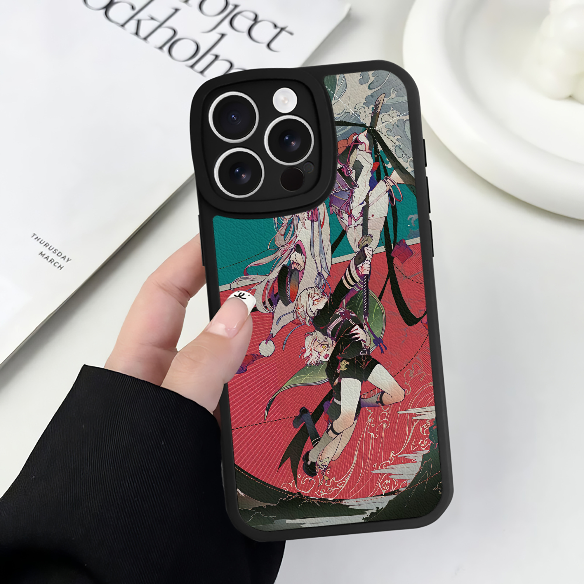 （画像用） 刀剣乱舞 Touken Ranbu 【iPhone 16シリーズ対応】シリコンスマホケース（レザー調） 材質：シリコン